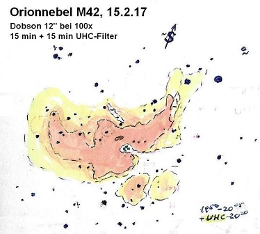 Zeichnung des Orionnebels, Gerstbach